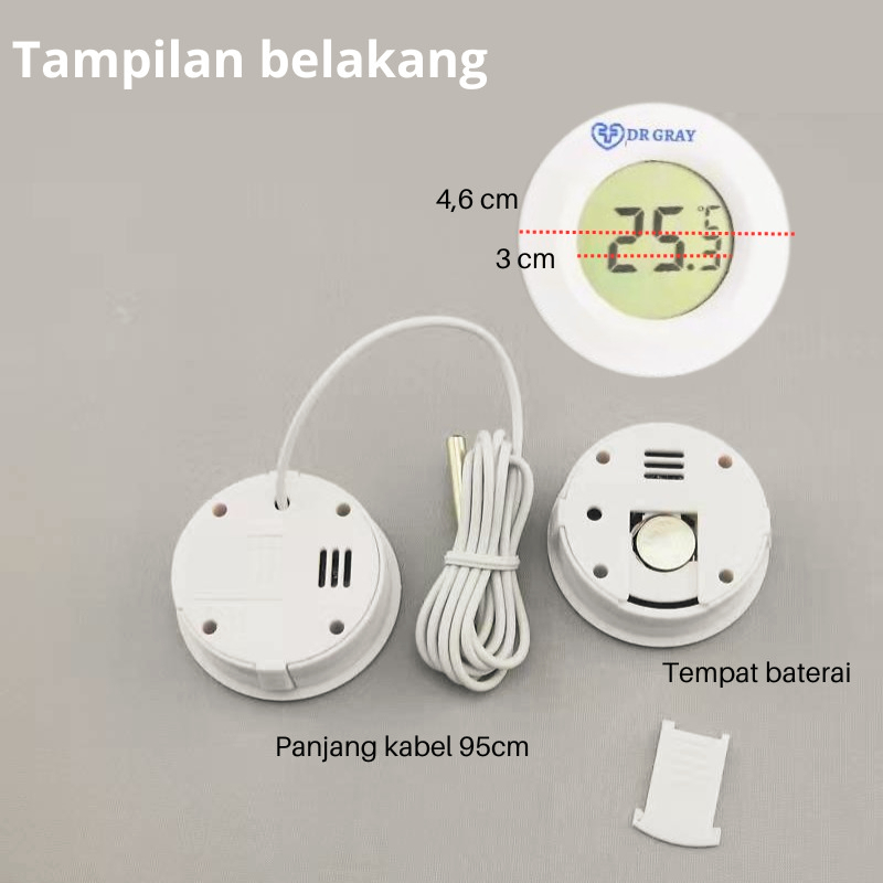 Jual Termometer Digital Kulkas Chiller Freezer Termometer Ruangan ...