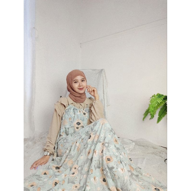 Jual Gamis Crinkle Airflow Bunga Gamis Kringkel Krinkel Wanita Korea Dress Crinkle Shopee