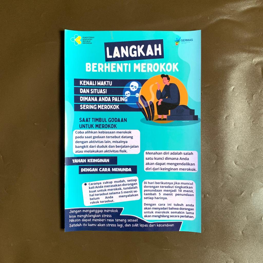 Jual Poster Langkah Berhenti Merokok | Poster Cara Berhenti Merokok ...