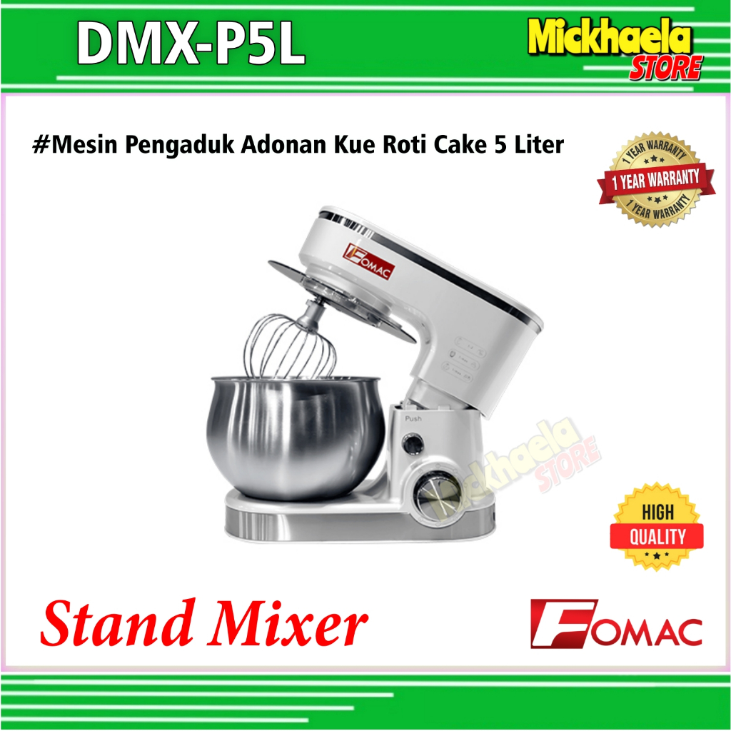 Jual FOMAC Stand Mixer DMX-P5L Mesin Pengaduk Adonan Kue Roti Cake 5 ...