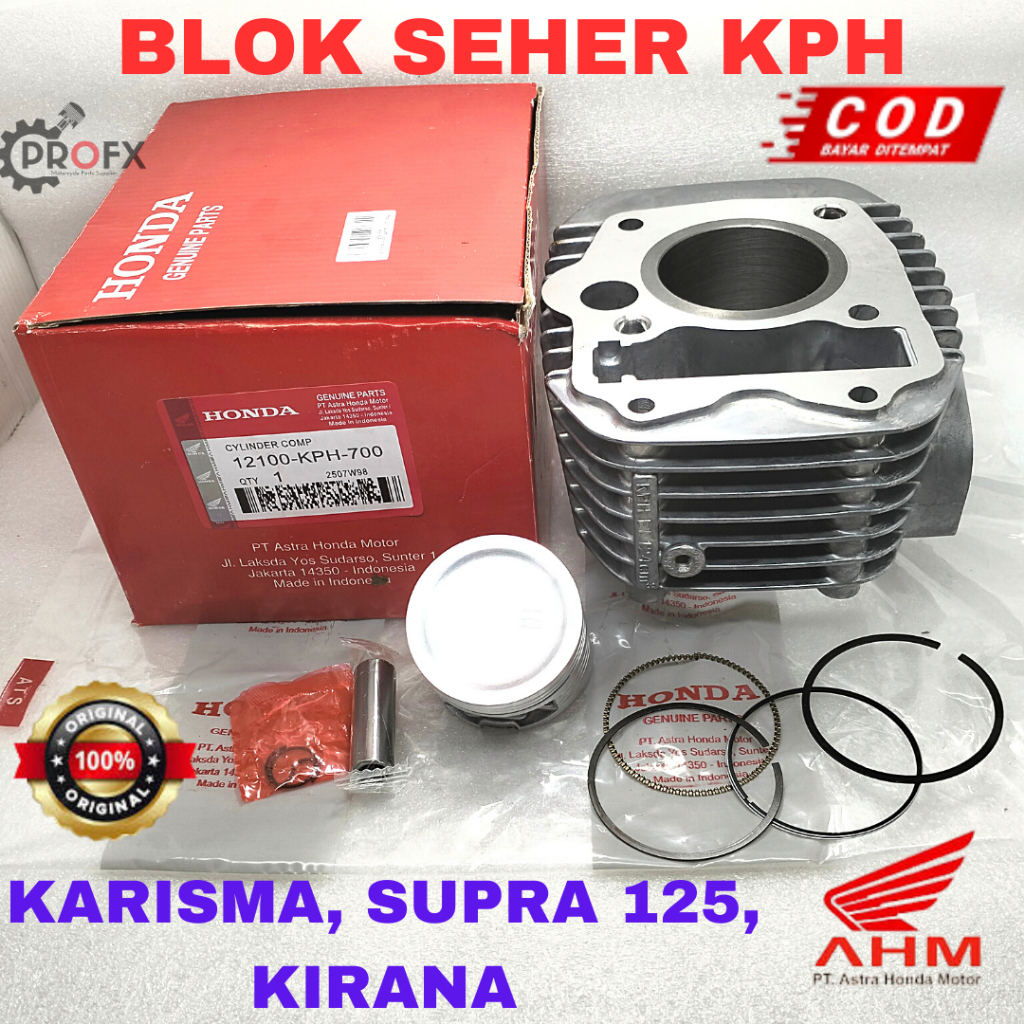 Jual BLOK SEHER KIT PISTON RING SUPRA X 125 KARISMA KIRANA HONDA KPH ...
