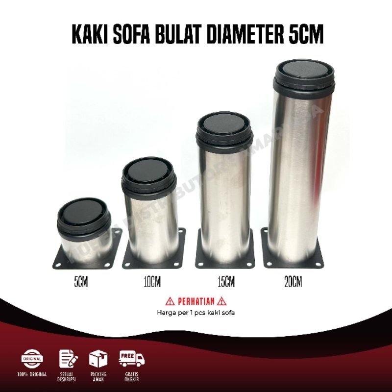 Jual Kaki Sofa Bulat / Kaki Lemari Bulat Stainless SS TWIN Diameter 5mm ...