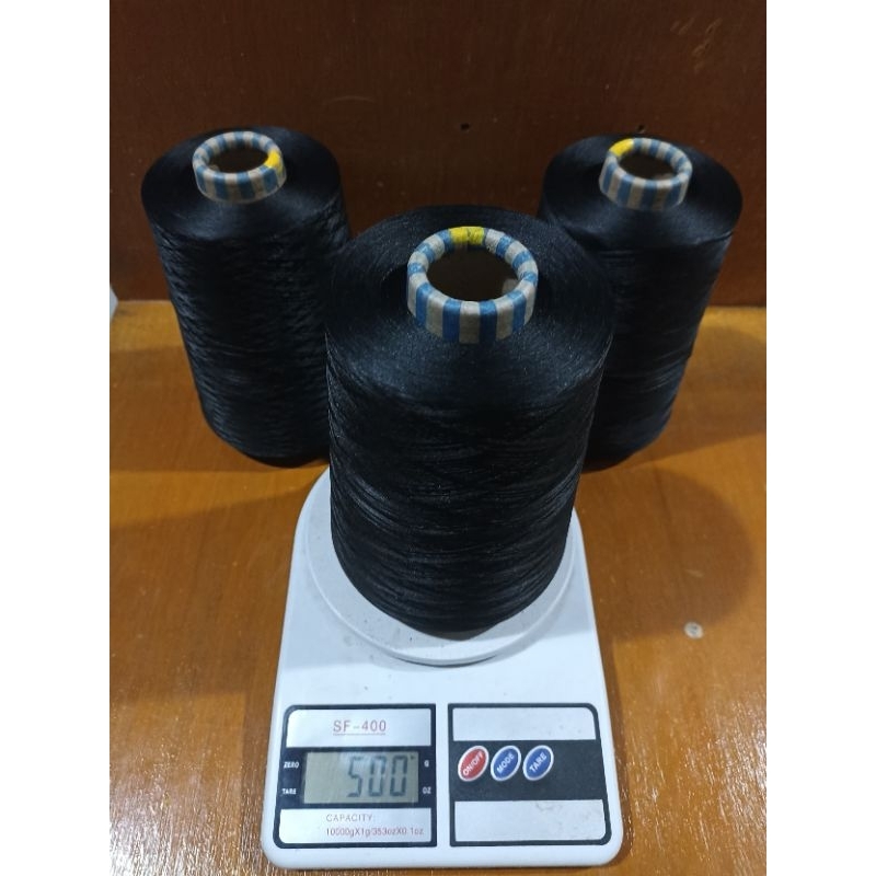 Jual Benang Obras POLYESTER Hitam 500gram (1/2kg) | Shopee Indonesia