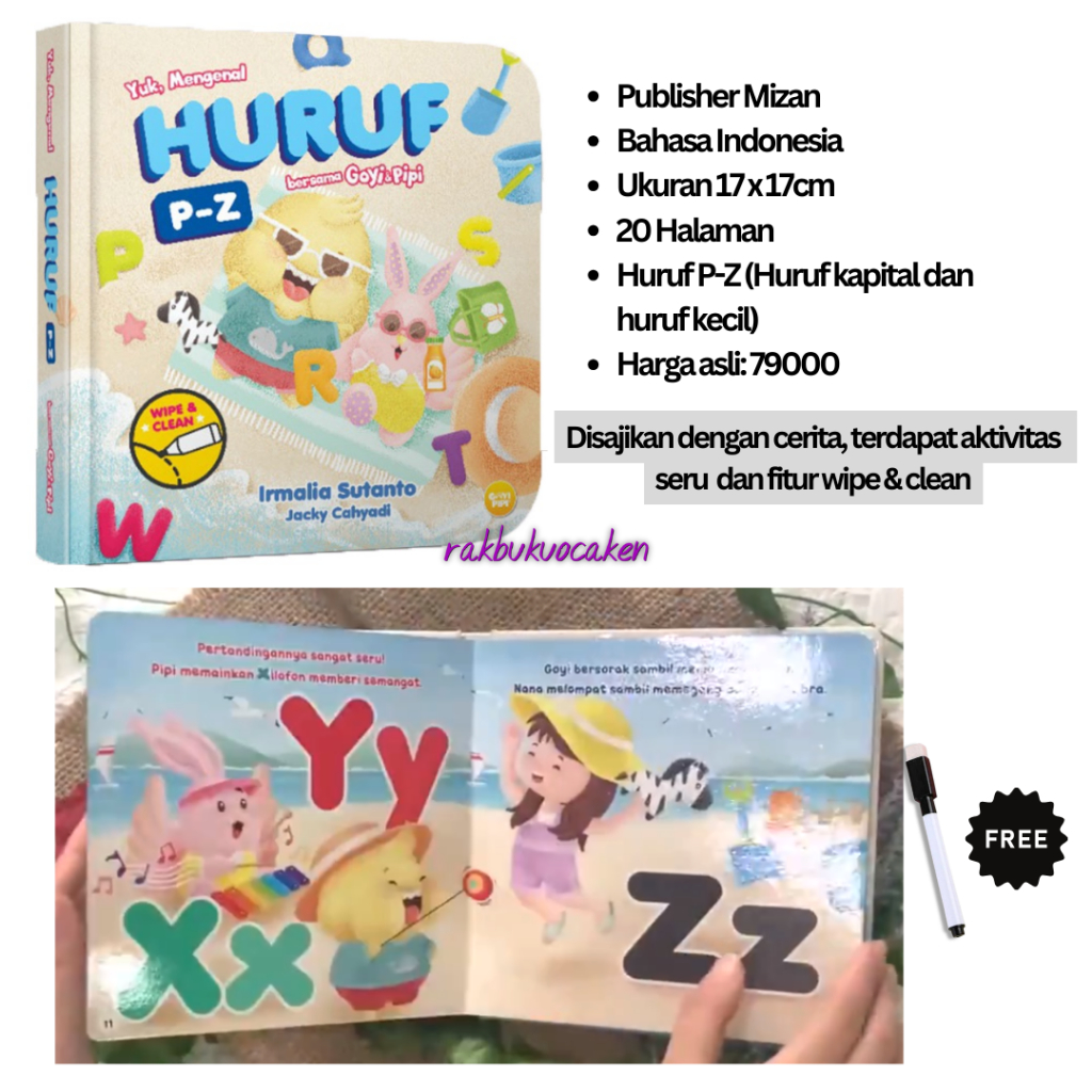 Jual BOARDBOOK Belajar Angka Dan Huruf: Mengenal Huruf ABC/ Mengenal ...