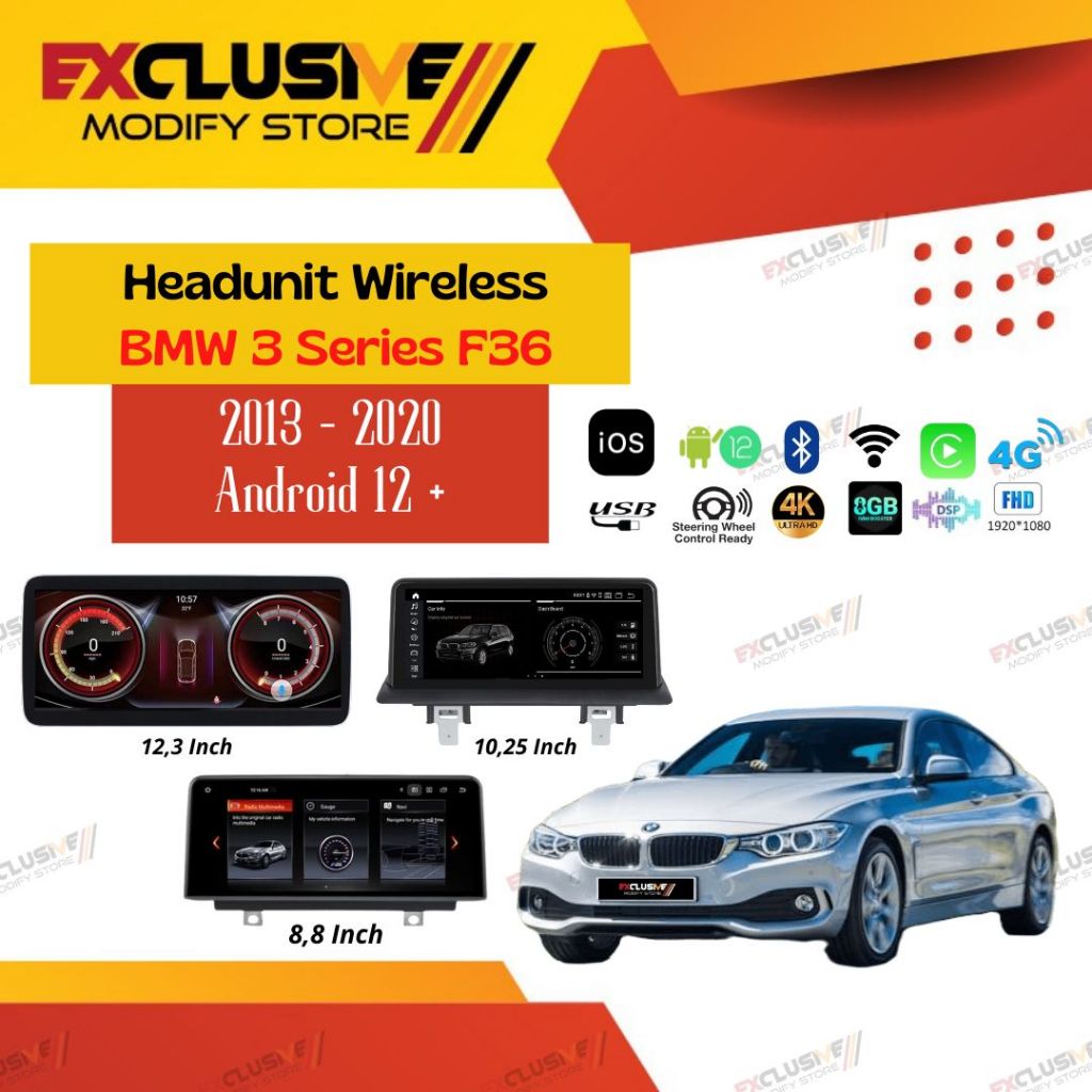 Jual BMW 4 SERIES F36 (2013 - 2020) NEW HEADUNIT WIRELESS APPLE CARPLAY ...