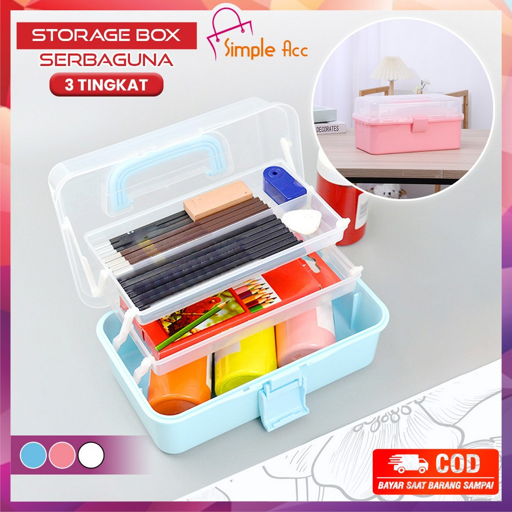 Jual DO-C1050 Kotak Penyimpanan Kotak Obat 3 Tingkat Tool Box / Kotak ...
