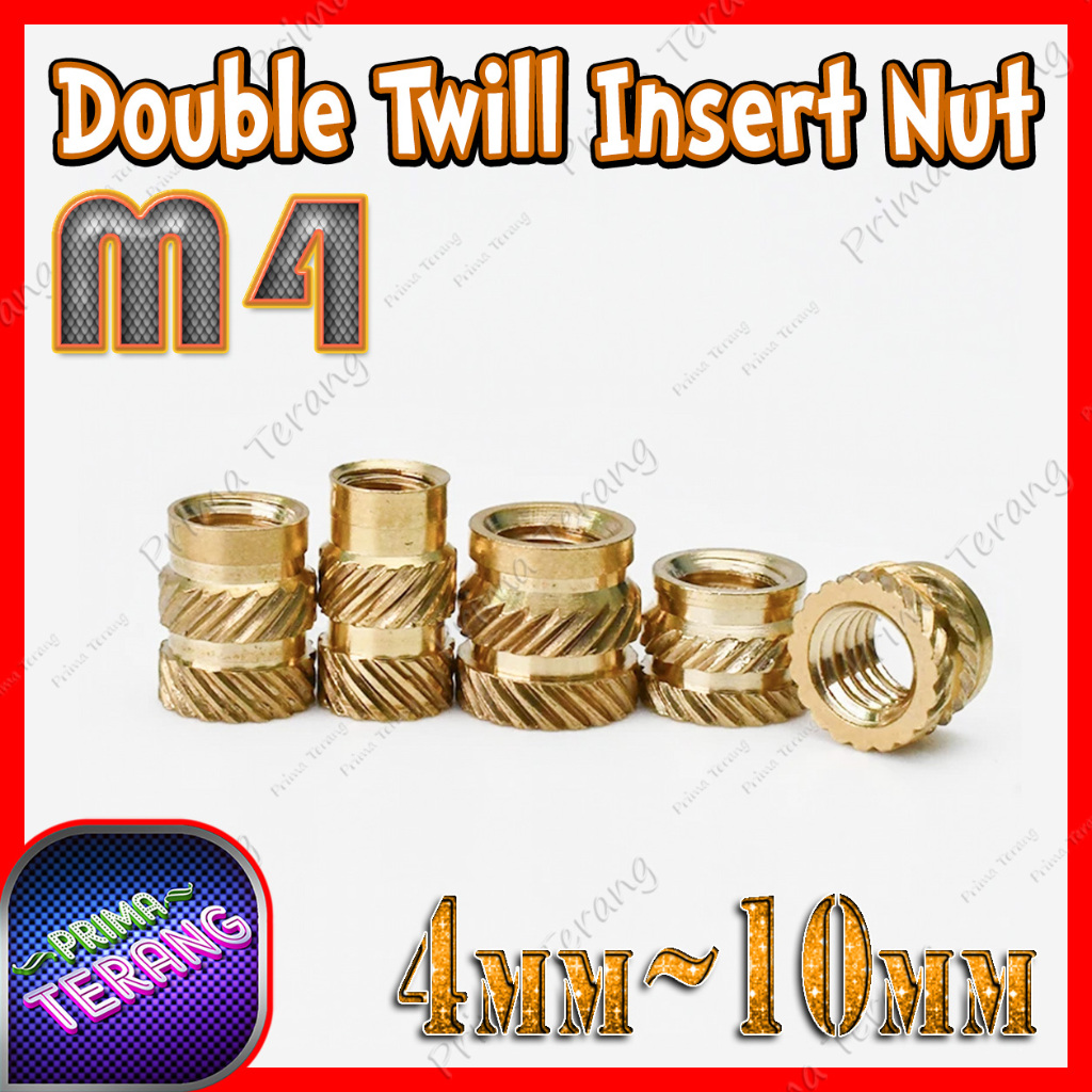 Jual Insert Nut M 4 Knurled Mur Tanam 4 5 6 8 10 mm Kuningan Hot Melt ...