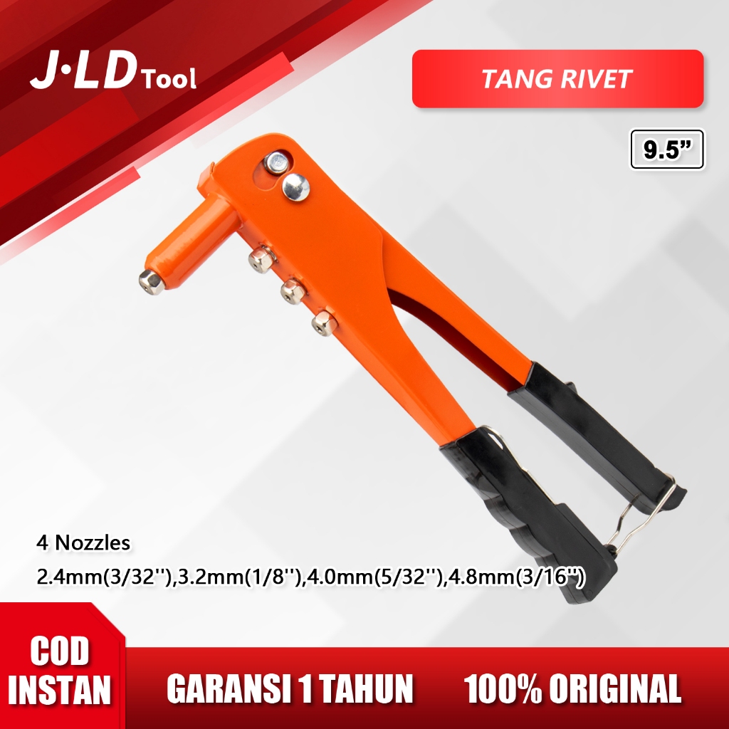 Jual JLD Tang Rivet 9.5INCH/10.5INCH dan Paku Rivet 40pcs Hand Riveter ...