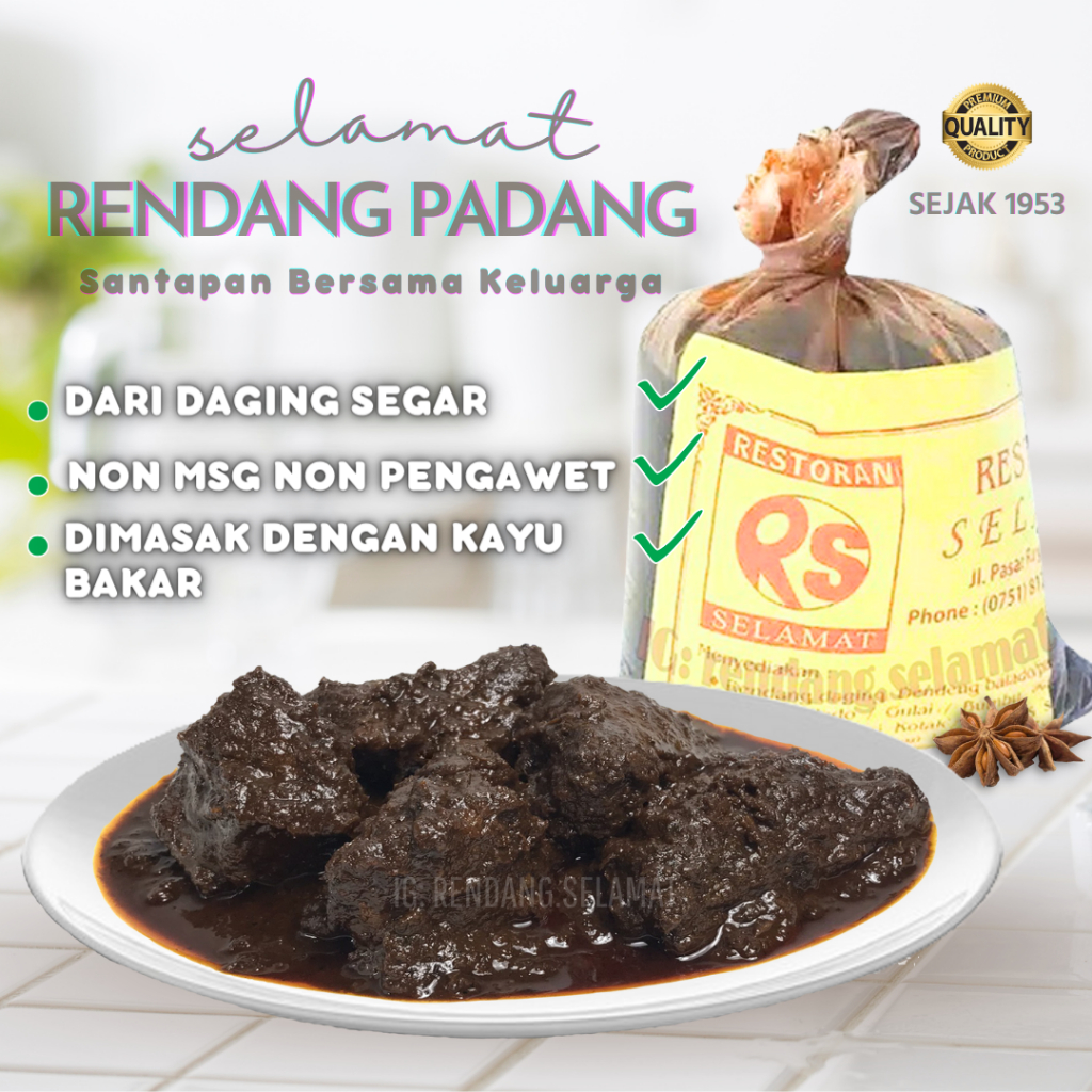 Jual Rendang Daging Sapi Selamat Padang Makanan Kemasan Lauk Instan ...