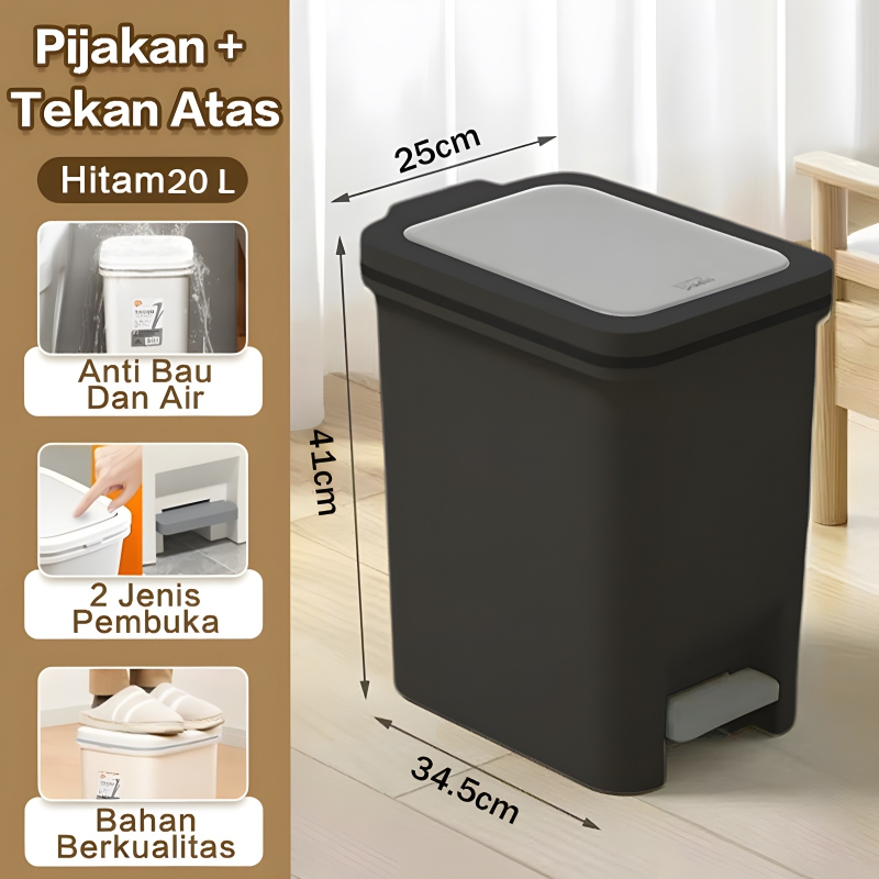 Jual Muzy Tempat Sampah Injak Plastik Tertutup Tong Sampah 8l Kotak Sampah Trash Bin Dapur Kamar 3062