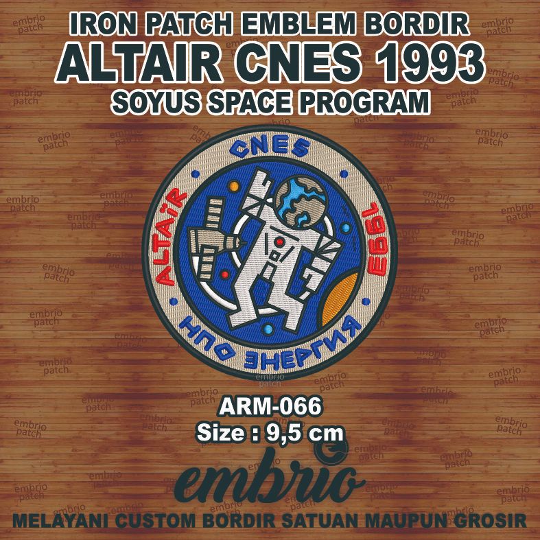 Jual ARM-066 Patch ALTAIR CNES 1993 Mission Soyus soviet space france ...