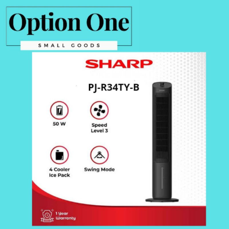 Jual Sharp Air Cooler Tower PJ-R34TY-B Pendingin Ruangan PJR34TYB ...