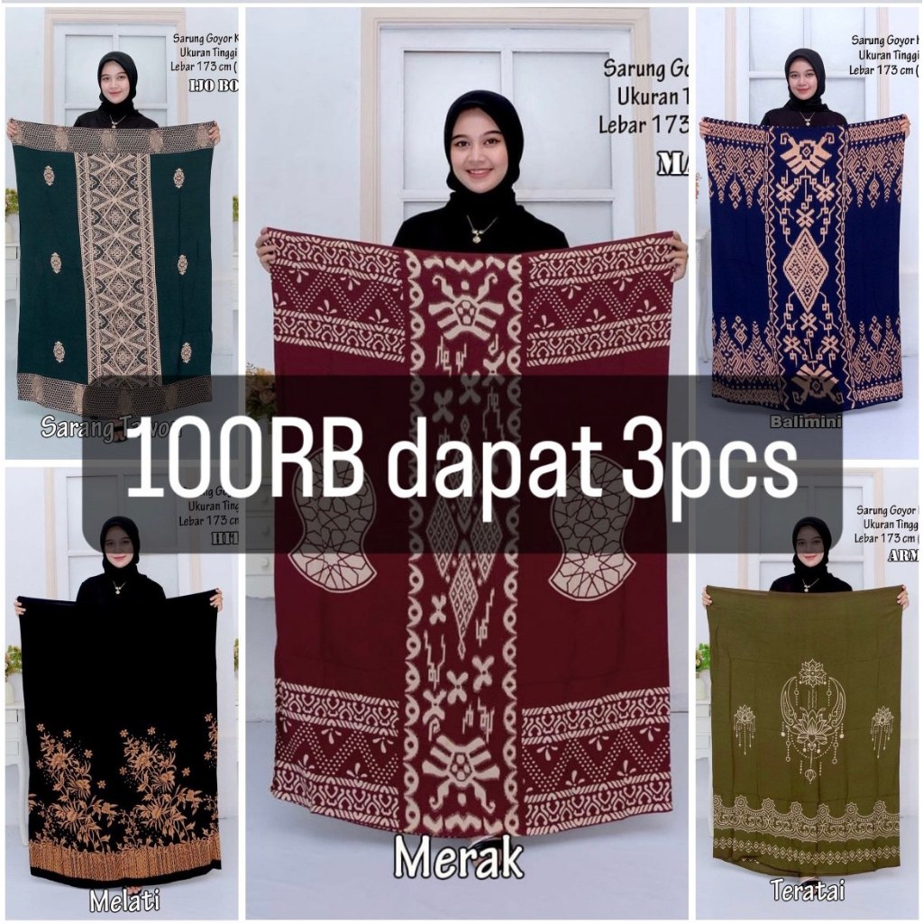 100 ribu dapat 3pcs Sarung goyor baru original santriwati sarung santri putri saarung wanita sarung batik adem nyaman di pakai handmade asli pekalongan