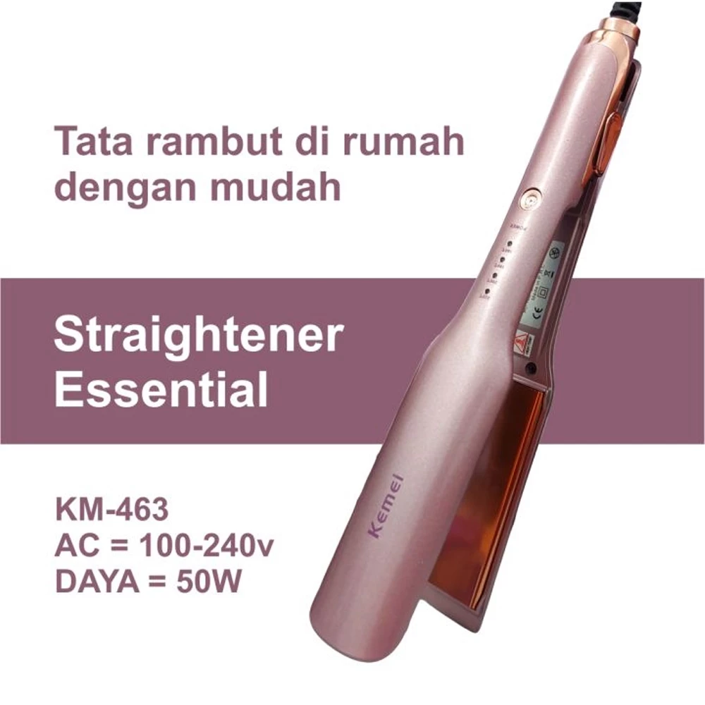 Catokan Pelurus Rambut 2in1 Pengeriting Rambut Desain Mewah - Kemei KM-463 Catokan Straightener Tahan Lama | AutoStock