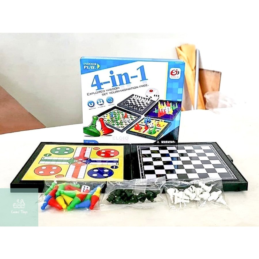 Jual Mainan Ular Tangga Catur Ludo Halma 4 in 1 | Shopee Indonesia