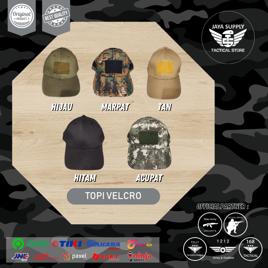 Jual Topi Velcro Army Tactical Outdoor | Shopee Indonesia