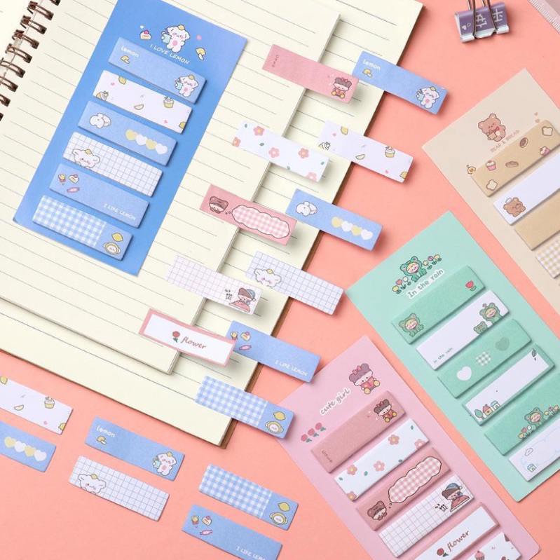 Jual STICKY NOTES MINI 6 IN 1 / MEMO STICKY NOTES KARAKTER & WARNA ...