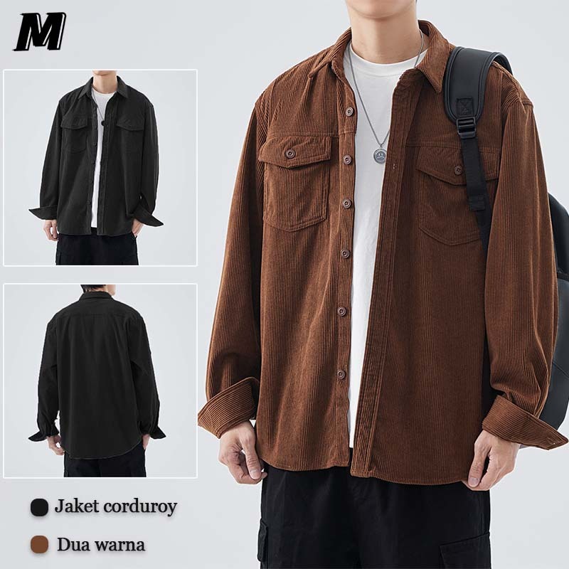Jual Kemeja Korduroy Pria Kemeja Lengan Panjang Cowok Kemeja Colduroy ...