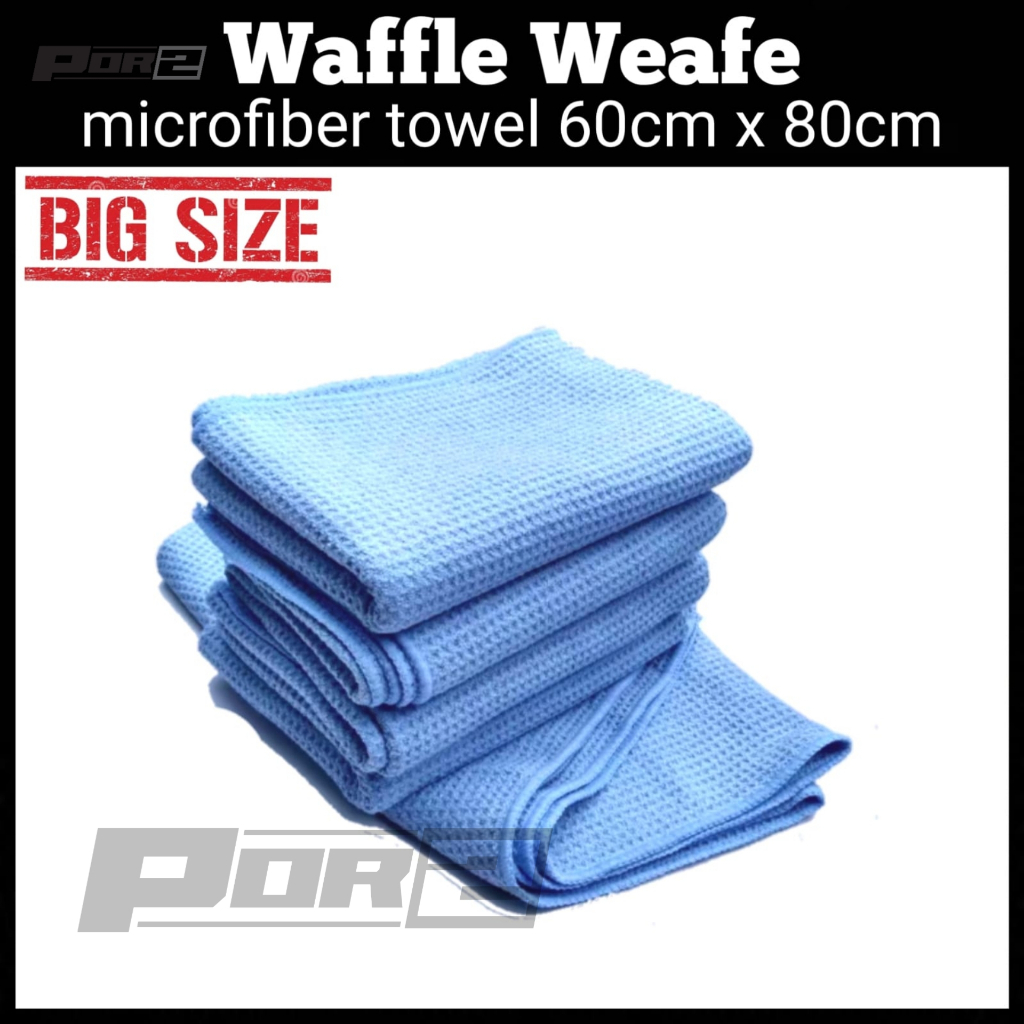 Jual Microfiber Towel Nano / Microfiber Waffel Glass Cleaning Big Size ...