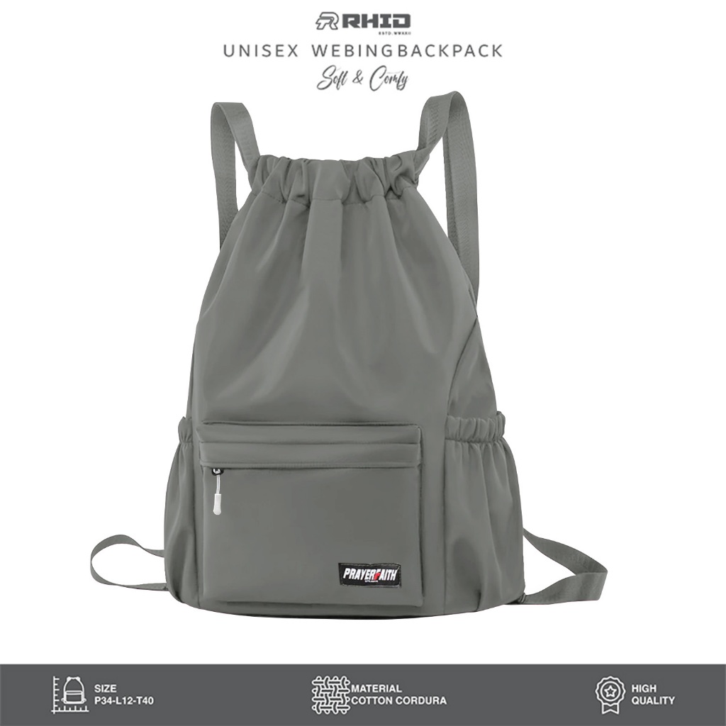 Rhid - Tas Ransel Sekolah Pria Wanita Unisex Anti Air - foto 3