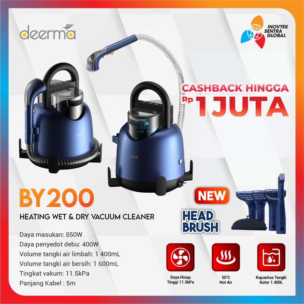 Jual Deerma BY200 Vacum Vacuum Cleaner Wet & Dry Buat Karpet Fabric