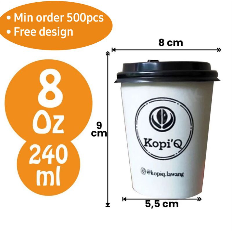 Jual SABLON PEPER CUP 8oz | SABLON GELAS KOPI | SABLON PAPER CUP ...