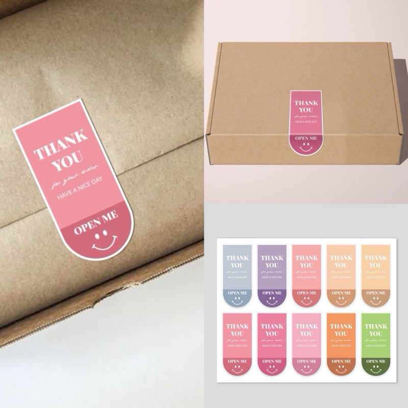 Jual (10 Pcs) STICKER LABEL OPEN ME THANK YOU HAVE A NICE DAY | Shopee ...