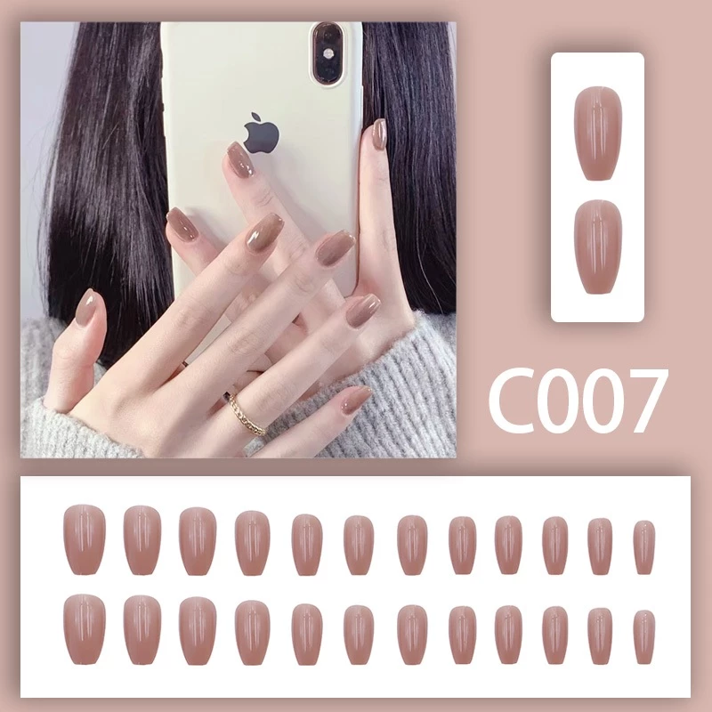 Kuku palsu dan lem nail art aesthetic wisuda 24pcs murah banyak model