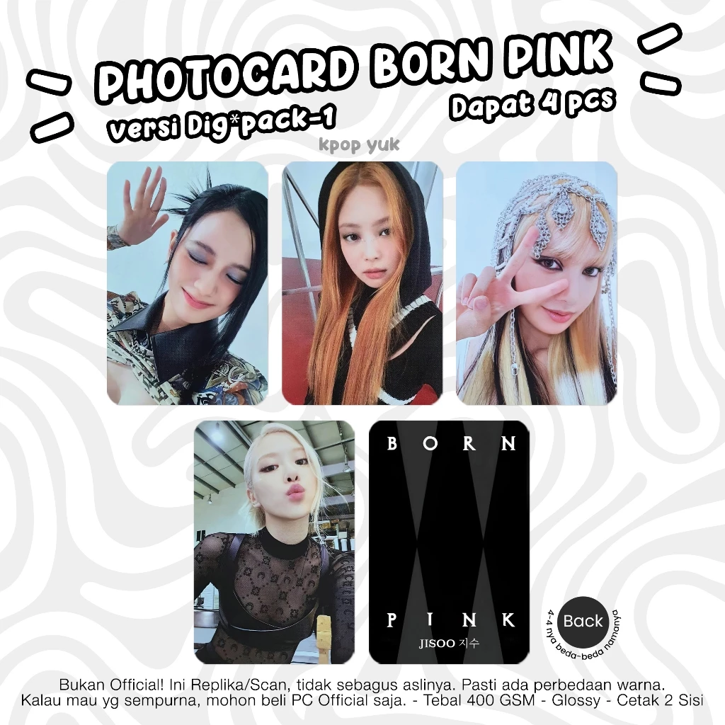 Photocard PC Blackpink Born Pink Venom Unofficial Kpop dan Merchandise Kpop