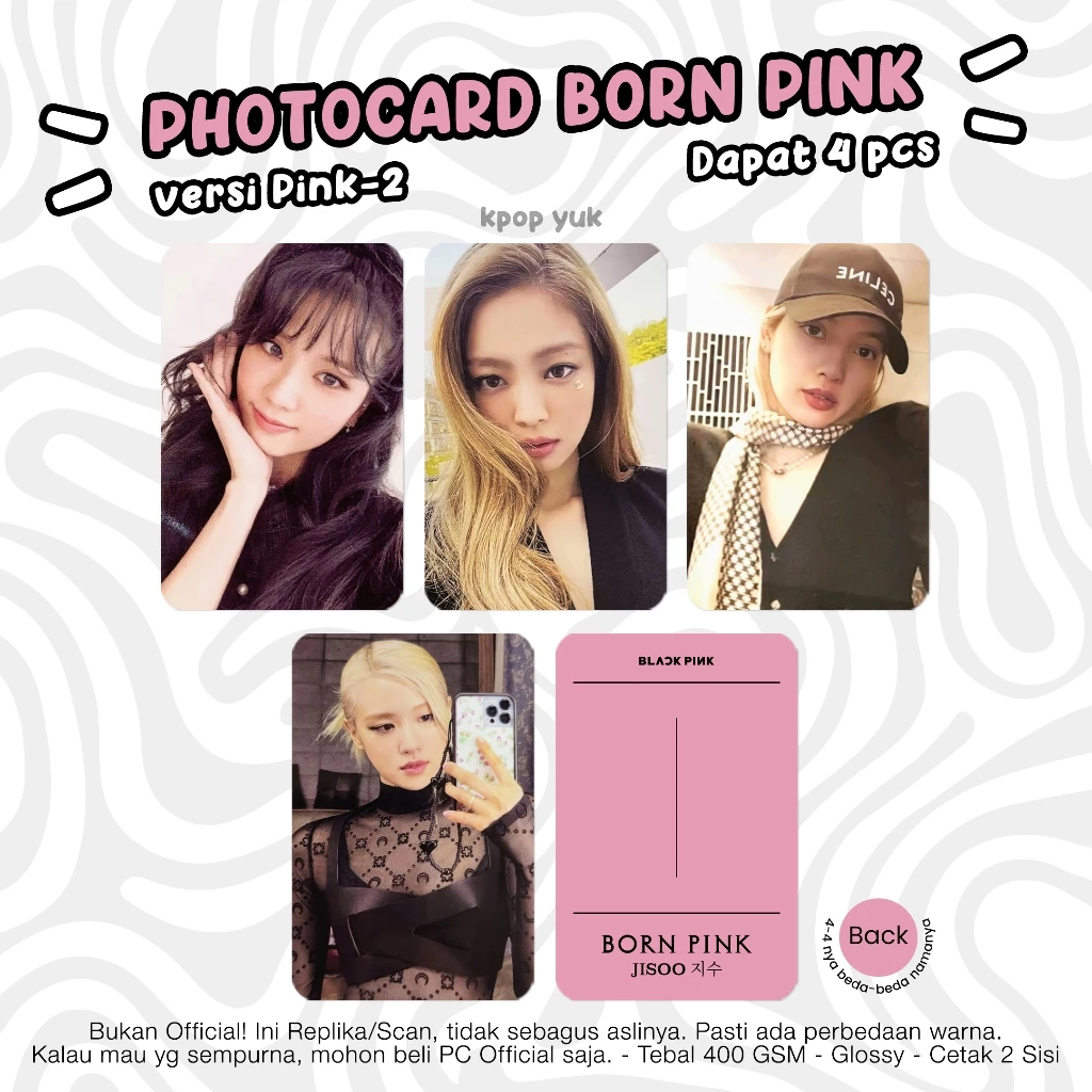Photocard PC Blackpink Born Pink Venom Unofficial Kpop dan Merchandise Kpop