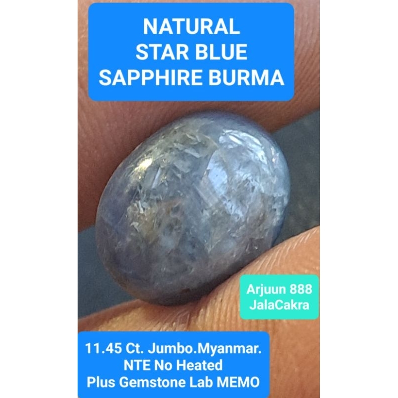 Jual Natural Star BLUE SAPPHIRE BURMA 11.45 CT JUMBO No Treated NTE ...