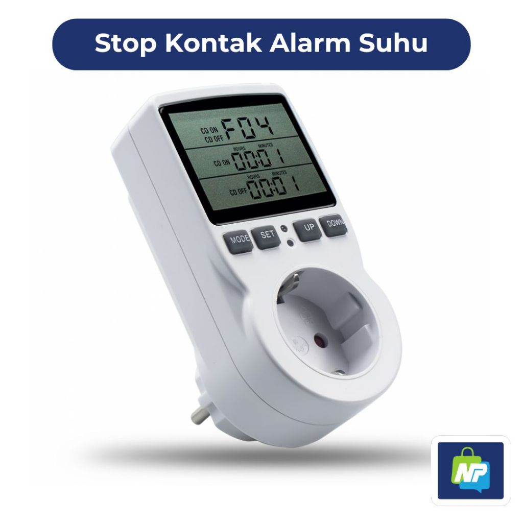 Jual Stop Kontak Colokan Listrik Digital Alarm Sensor Suhu Thermostat ...