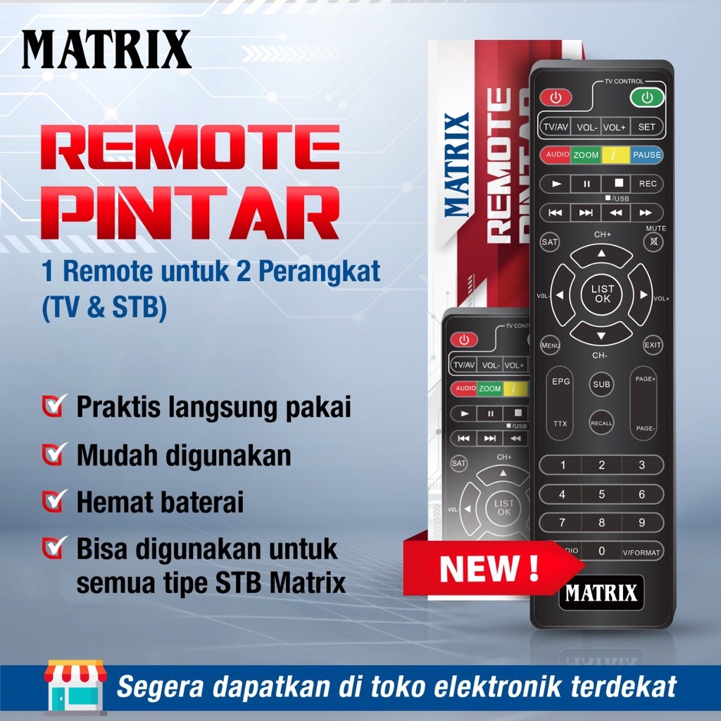 Jual Remote Pintar STB Matrix + TV Universal LED LCD Tercanggih Remot ...