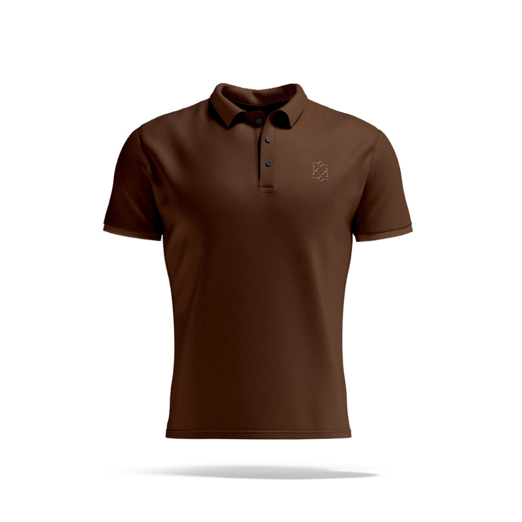 Jual KREST Kaos Kerah Coklat Polo Shirt Mocca Toffee Brown Embroidery ...