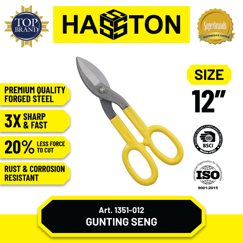 Jual Hasston Gunting Seng / Gunting Baja Ringan / Tin Snips (1351 ...