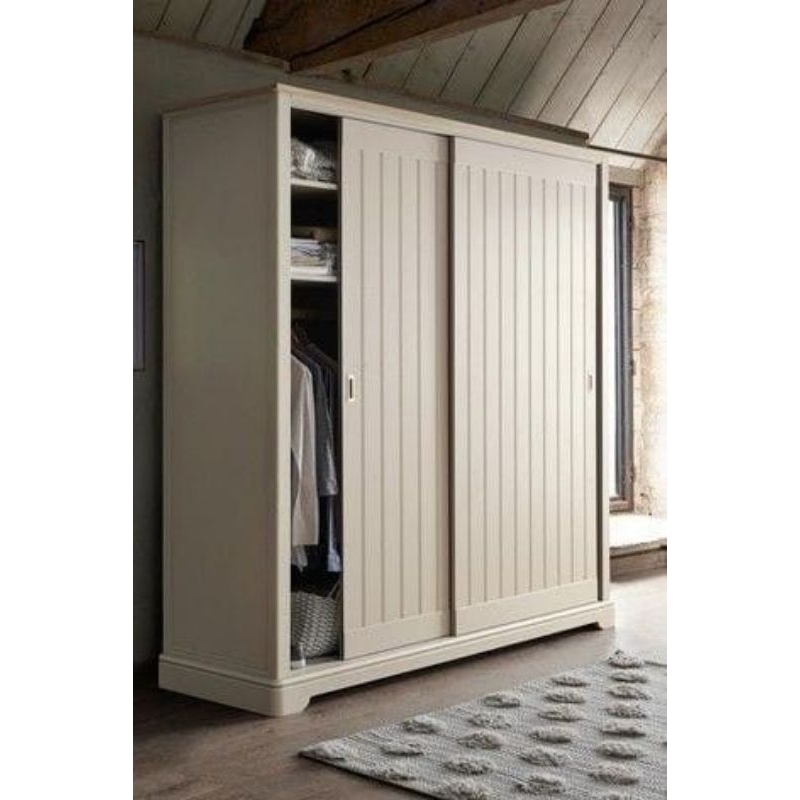 Jual almari minimalis pintu 2 modern sliding full kayu jati custom ...