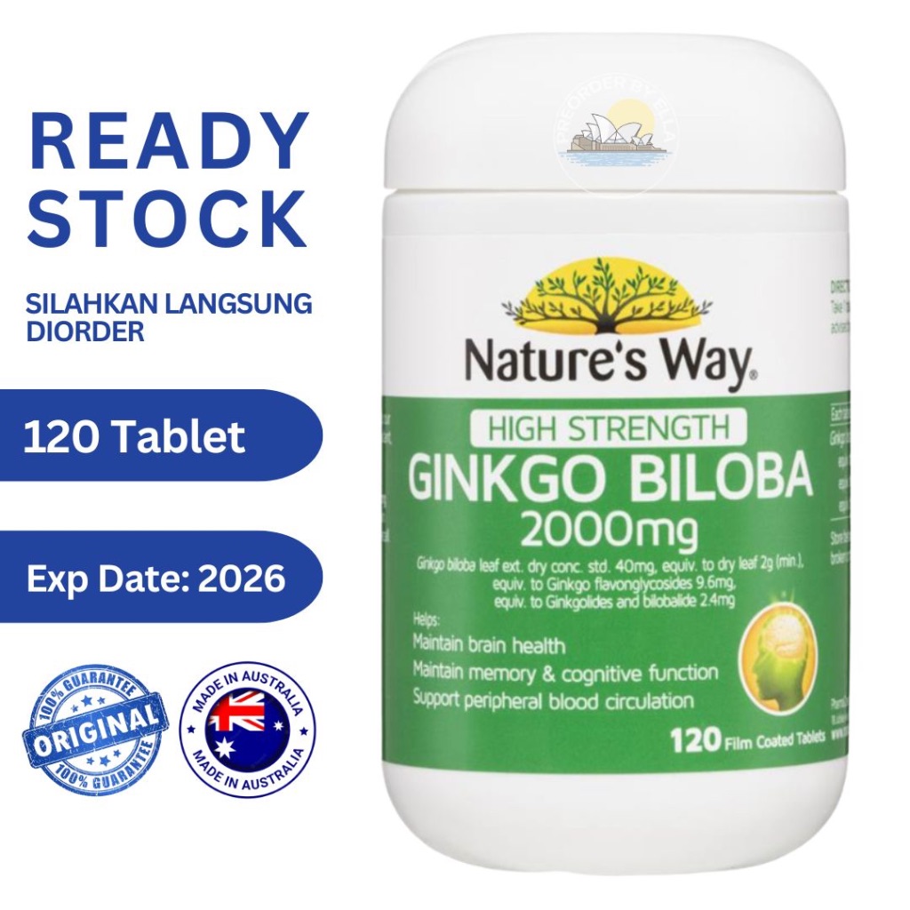 Jual Nature's Natures Way High Strength Ginkgo Biloba 2000mg 120 ...