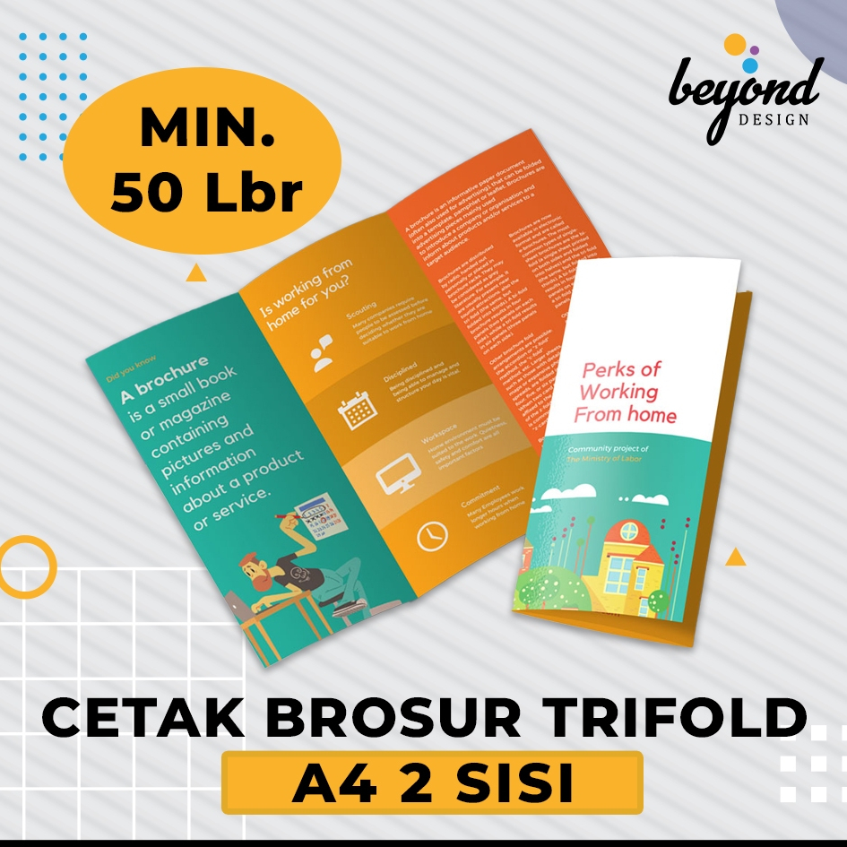 Jual Cetak Brosur Flyer Trifold A4 Bolak Balik 2 Sisi Shopee Indonesia