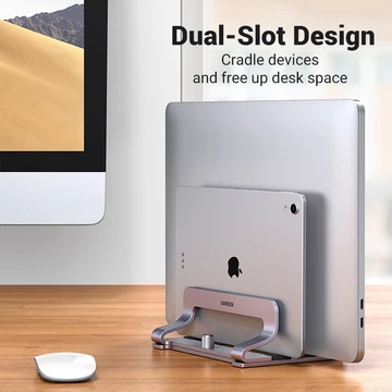 UGREEN Vertical Standing Dual Slot For Mac Laptop IPad Tablet Aluminium Alloy