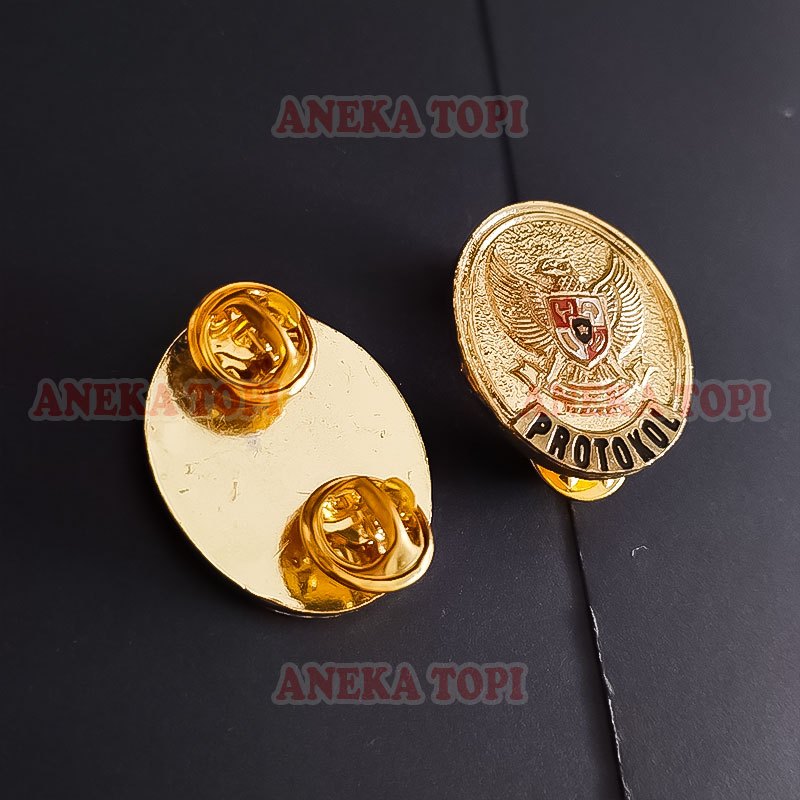 Jual Protokol Garuda Bentuk Oval Pin Bros Protokol Logam Kuningan Cor ...