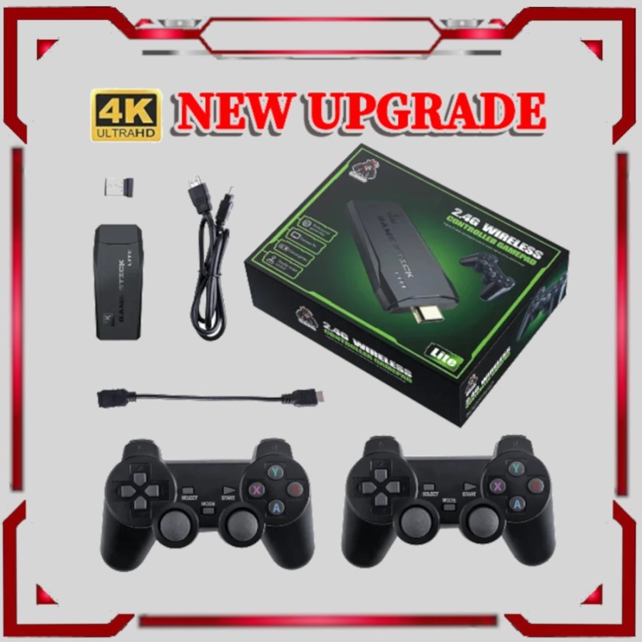 Console Retro Game Stick Console Retro Jeux 40000+ Jeux - Stick HDMI 4K Avec 2 Manettes Sans Fil