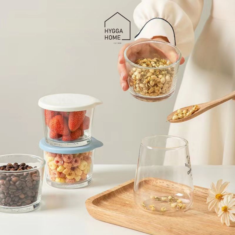 Jual Hygga Home RUMI Glass Food Container Tempat Penyimpanan Kaca Bulat ...