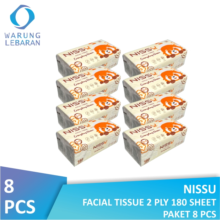 Jual [8 PACK] Nissu Facial Tissue 2 Ply 180 Sheet Tisu Wajah - Isi 8 ...