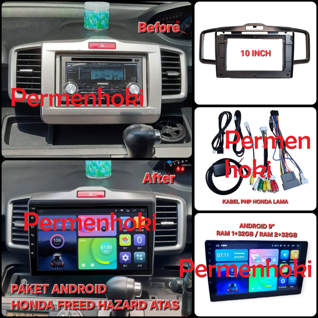 Jual Paket Headunit Android Inch Plug N Play Honda Freed Hazard Atas Shopee Indonesia