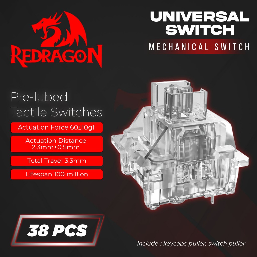 Jual Redragon Tactile Universal Switch Mech Keyboard RGB PANDA ...