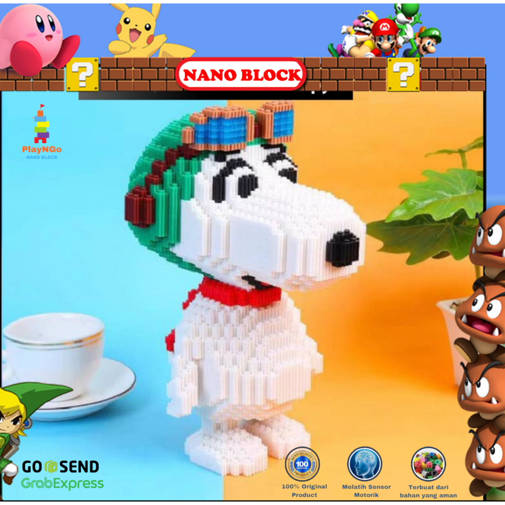 Jual Original Nano Blocks SNOOPY Medium 3D Model, Mainan Blok Susun ...
