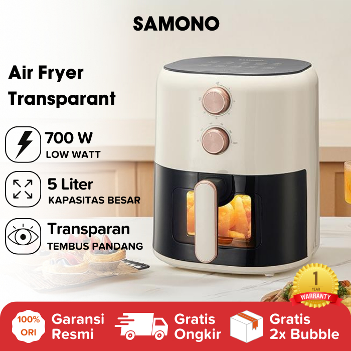 Jual Air Fryer Transparan Samono SW-AFW50 5 Liter Low Watt Tembus ...