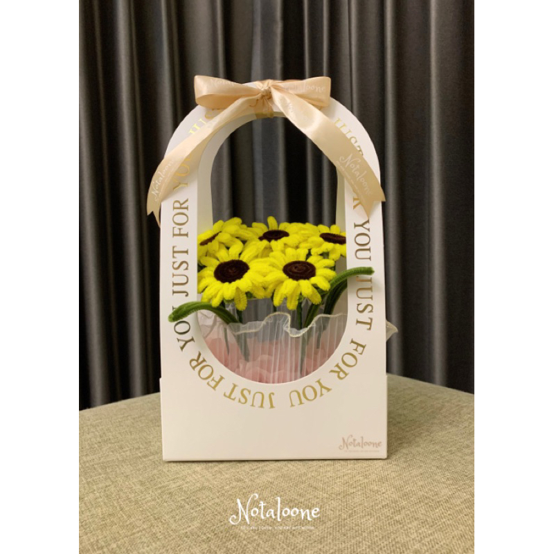 Jual Notaloone Sunflower Handle Box Flower Bouquet Bunga Matahari