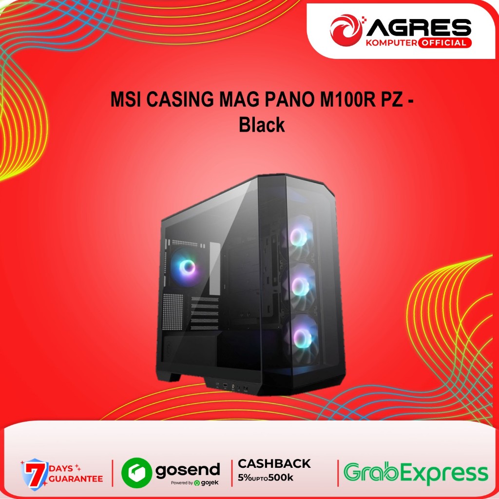 Jual MSI PC CASE ATX MAG PANO M100R PZ (4X 120MM ARGB FANS) BLACK HID ...