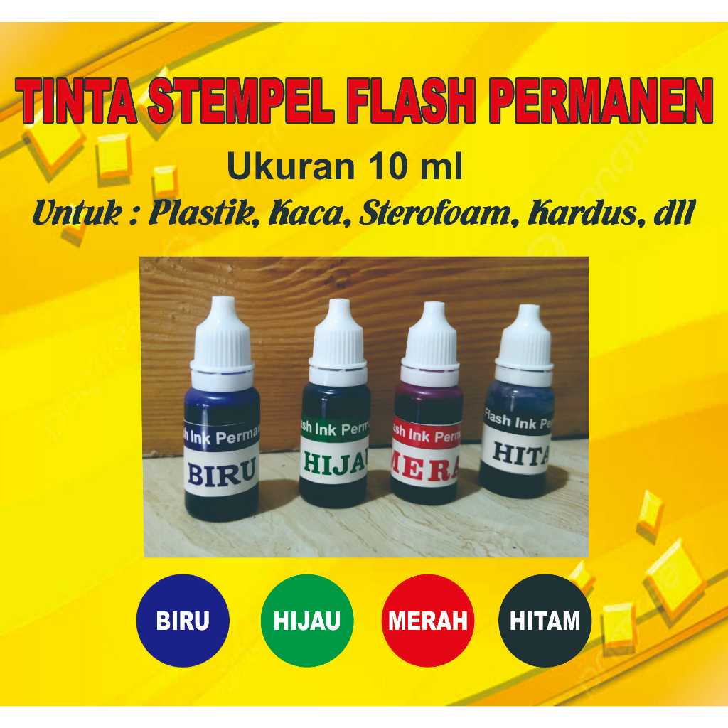 Jual Tinta Stempel Flash Permanen, Waterproof, Media Plastik 10 ML ...